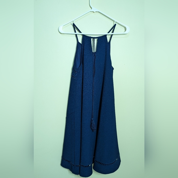 Embroidered long, blue dress - Picture 3 of 3